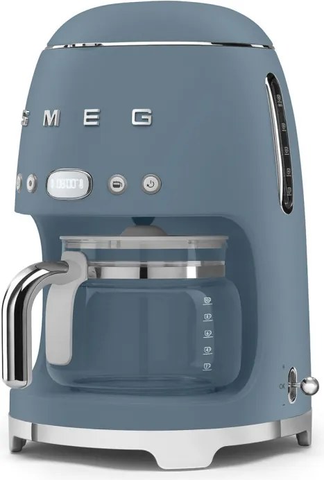 Cafetiera electrica Smeg DCF02SBMEU, 1050 W, 1,4 l,Cana de 1,25 l, Pana la 10 cesti, Sistem anti-fierbere, Albastru cenusiu