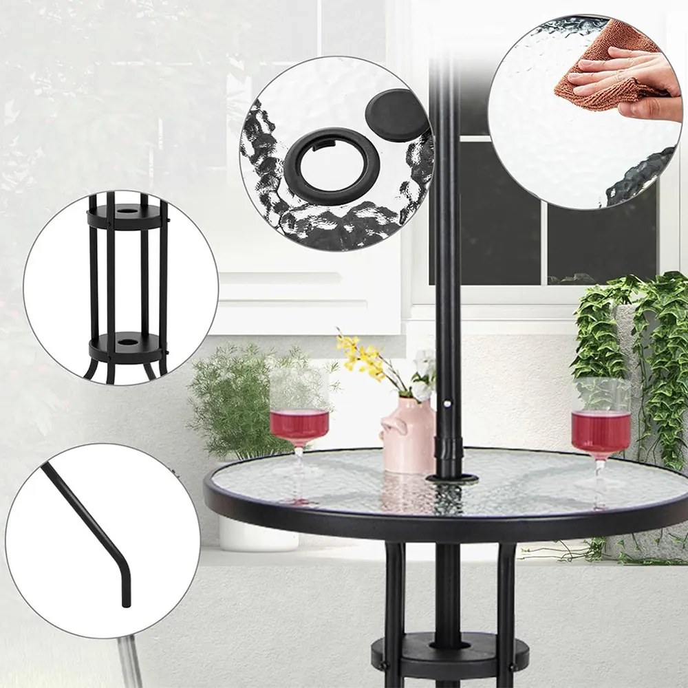 Set de bar pentru exterior, 4 piese, cu umbrelă