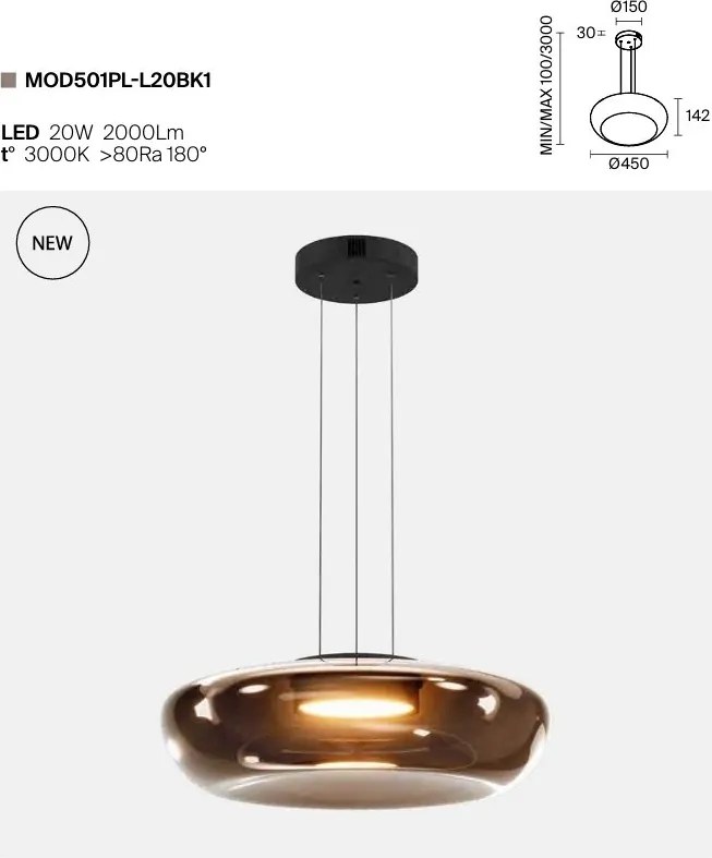 Lustra LED suspendata Bassa