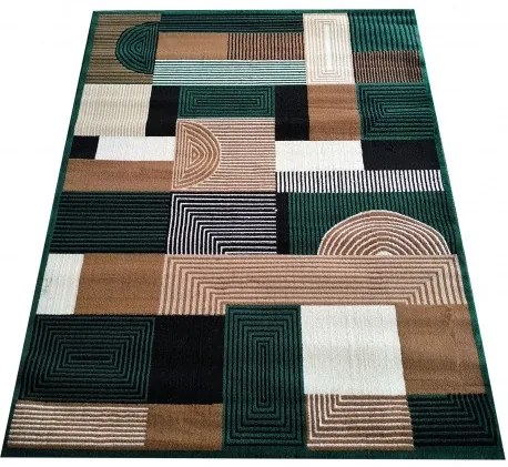 Covor ALFA cu model geometric - verde Lăţime: 60 cm | Lungime: 100 cm