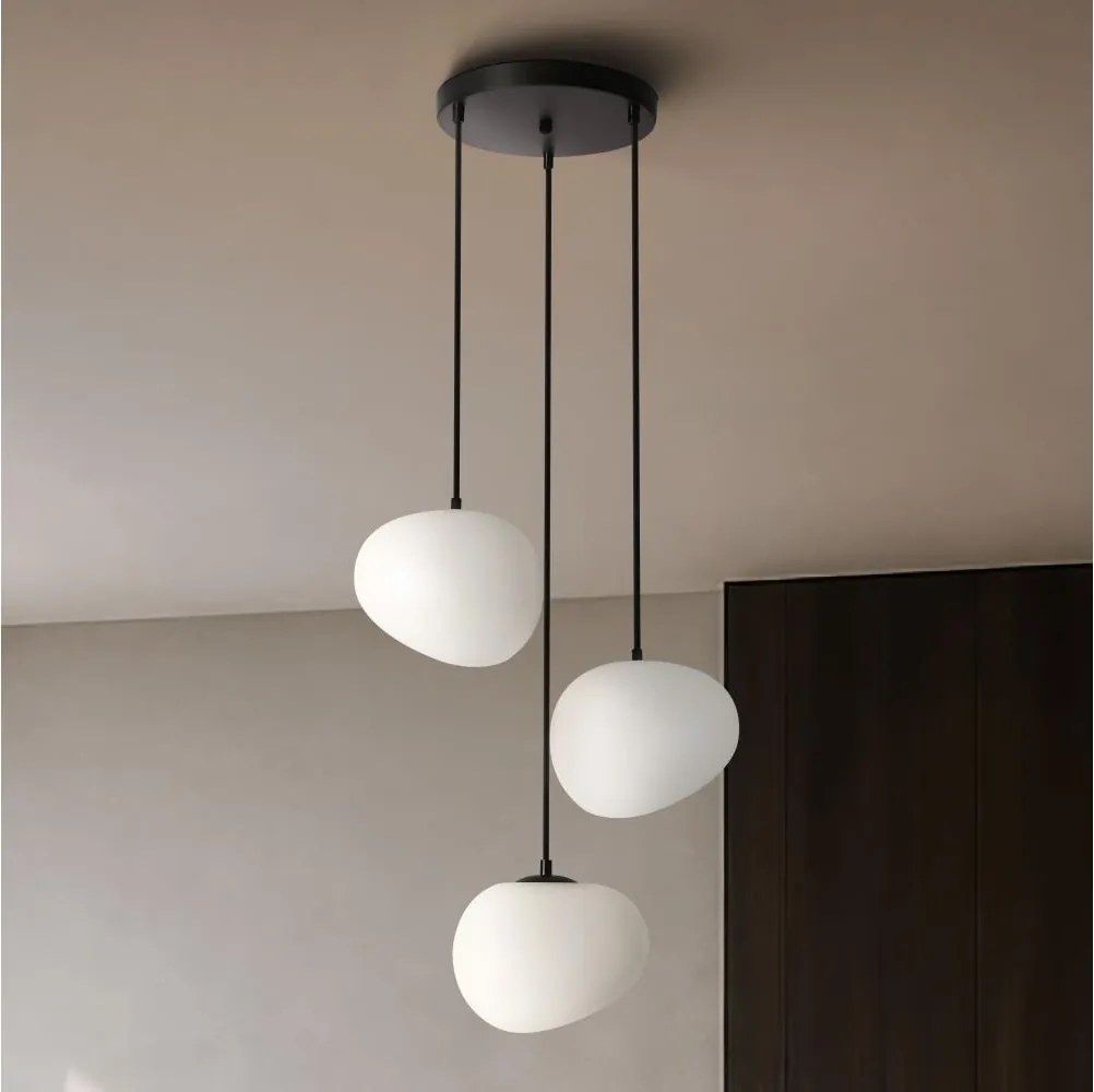 BRILAGI - Lustru suspendat pe cablu PEBBLES 3xE27/40W/230V Ø 42 cm negru