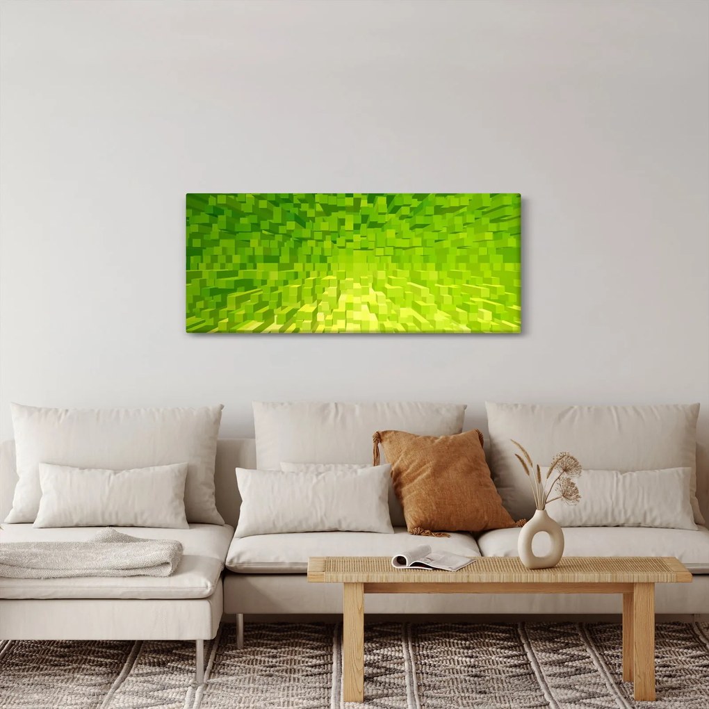 Tabloul cuburilor galbenverzui (120x50 cm)