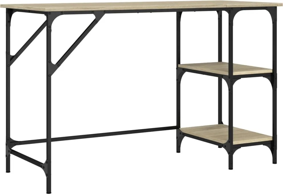 vidaXL Birou, stejar sonoma, 120x50x75 cm, metal și lemn prelucrat