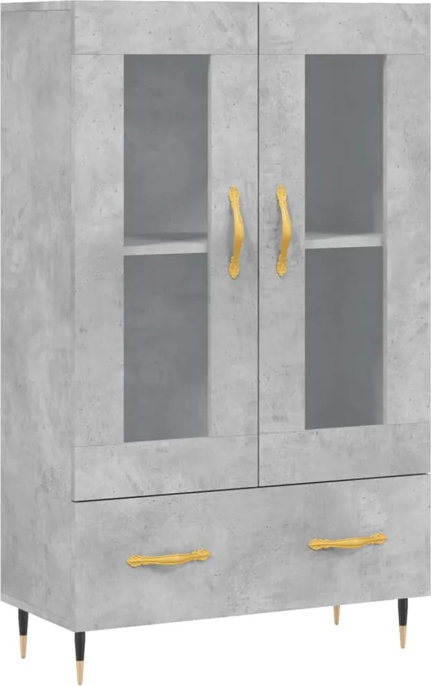 vidaXL Dulap înalt, gri beton, 69,5x31x115 cm, lemn prelucrat