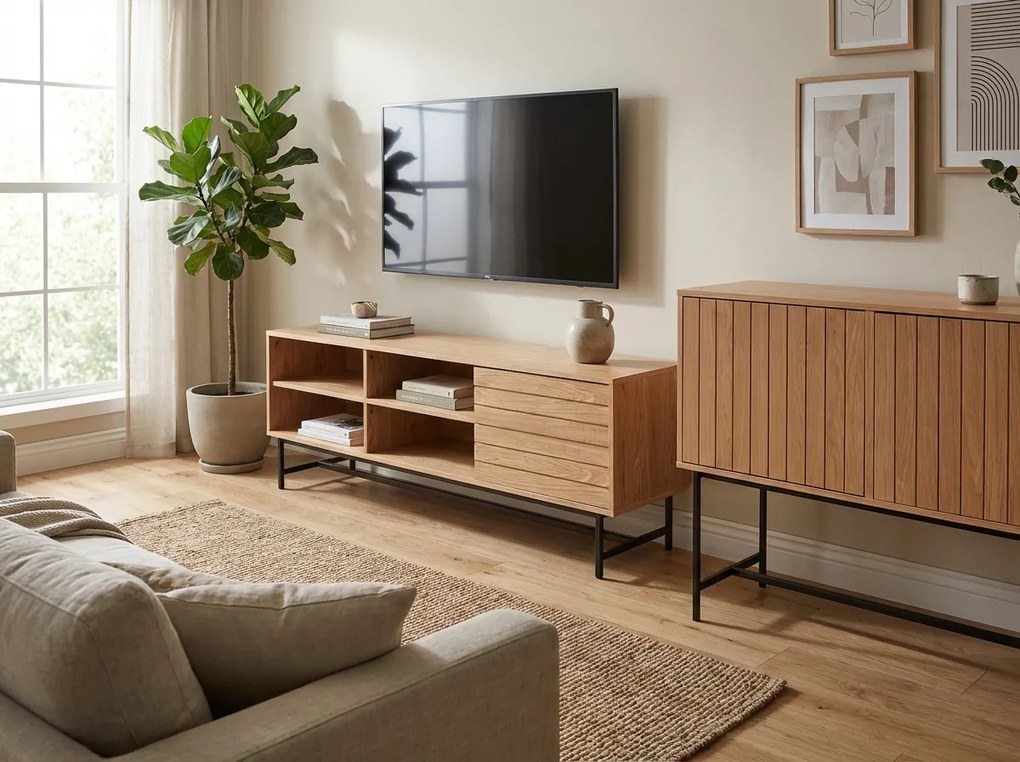 Masuta TV VALMOR 140x40 cm, decor stejar