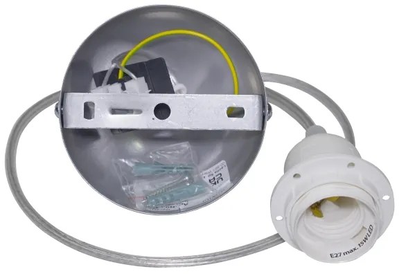 Lustră pe cablu Duolla KOBO 1xE27/15W/230V d. 45 cm antracit/gri/alb