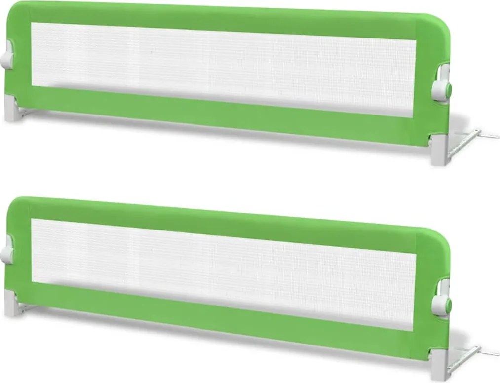 vidaXL Balustradă de protecție pat copii, 2 buc., verde, 150x42 cm