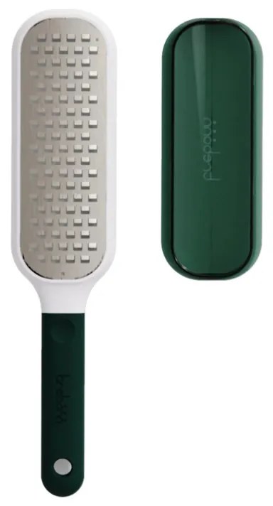 Razatoare cu recipient colector Trebonn 1423100, Maner moale, Otel inoxidabil, verde/alb