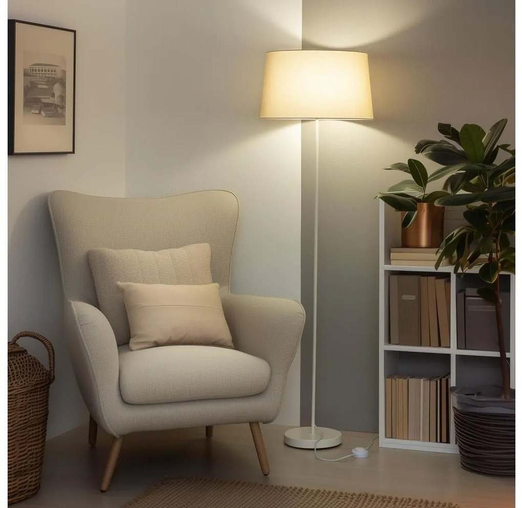 Brilagi - Lampadar LED CERIA 1xE27/40W/230V Ø45 cm bej/alb