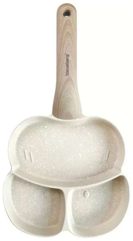 Tigaie cu 3 compartimente Klausberg KB 7825, 19 cm, Finisaj marmura, Inductie, Bej