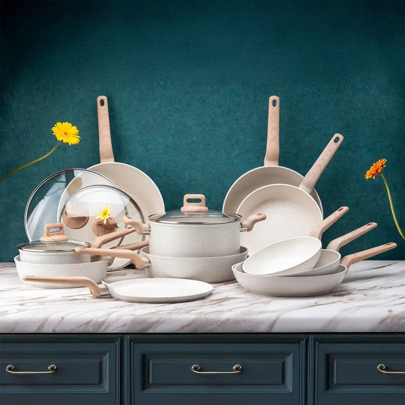 Cratiță Voltz Nice OV54418E24, 24x10,5 cm, 4,7 l, acoperire marmură, inducție, crem melanj