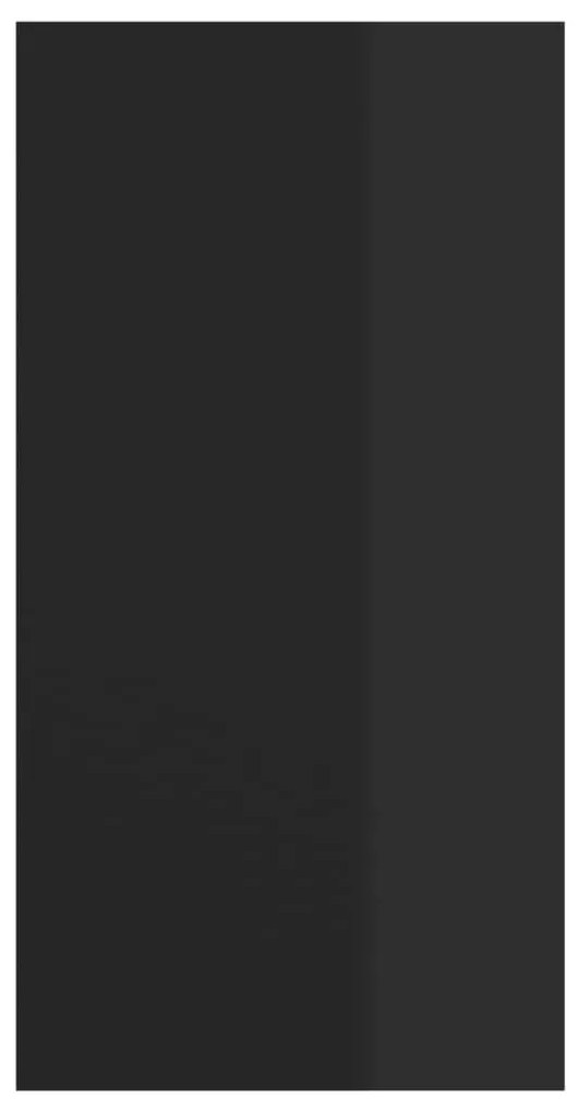 Dulap TV montat pe perete, negru extralucios, 37x37x72 cm, PAL 1, negru foarte lucios, 37 x 37 x 72 cm