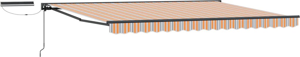 vidaXL Cort electric retractabil Albastru și portocaliu 4 × 3 m