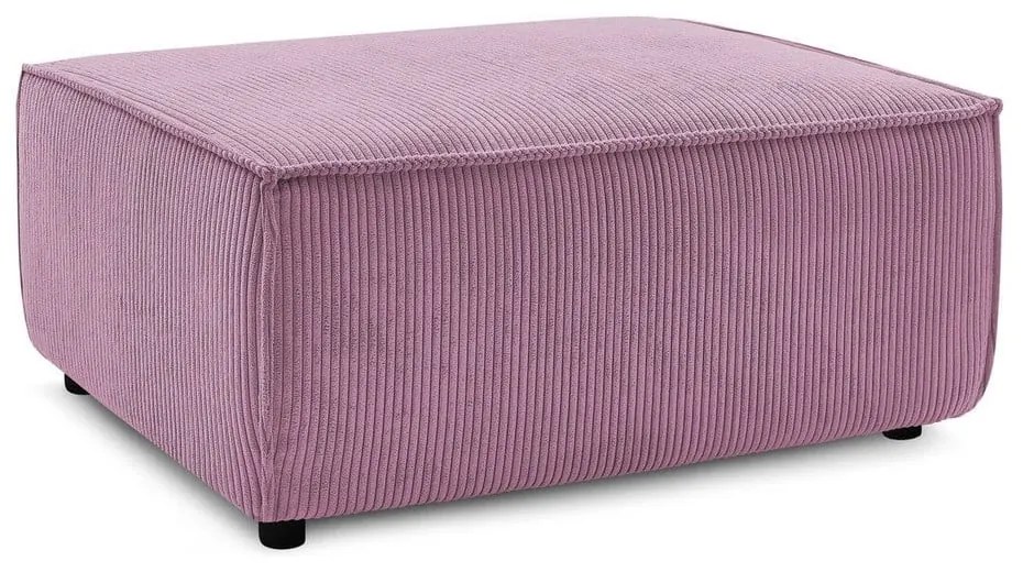 Taburet roz cu tapițerie din catifea reiată Nihad – Bobochic Paris