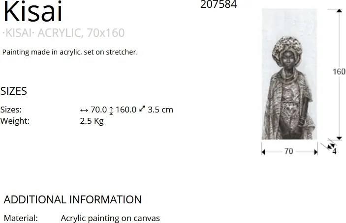 Tablou de perete decorativ canvas Kisai, 70x160cm SV-207584