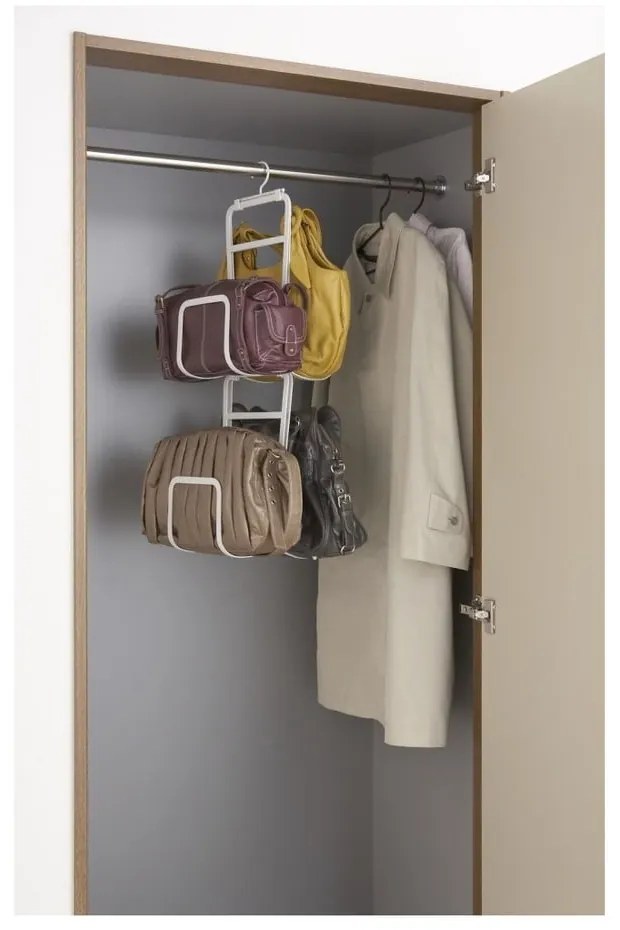 Cuier pentru genți cu 4 cârlige YAMAZAKI Sapporo, alb