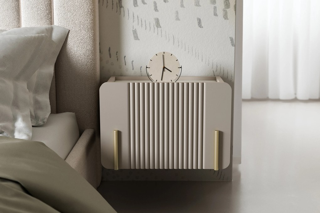 Noptiera suspendata Malmi 45 cm cu sertar - cashmir / crema bianca / gold