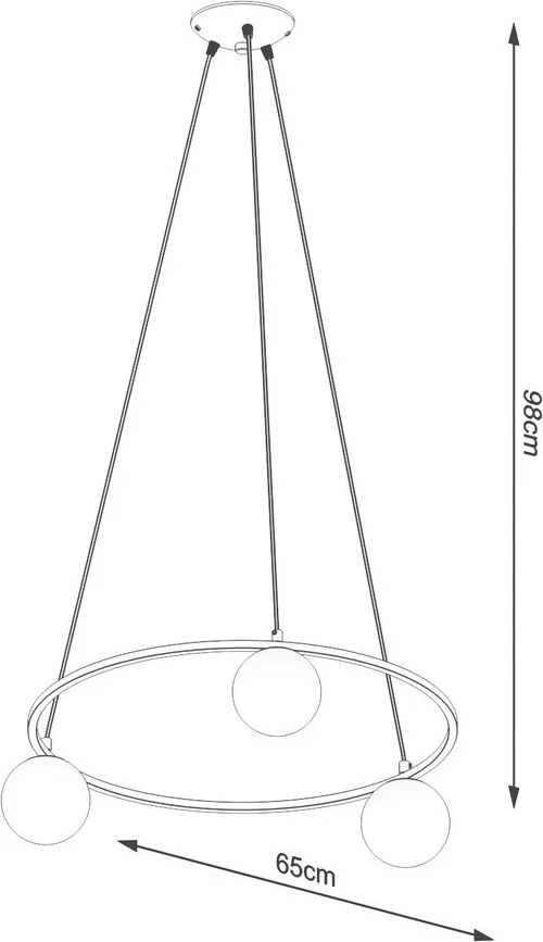 Lustră albă/neagră cu abajur din sticlă Umerta – Sollux