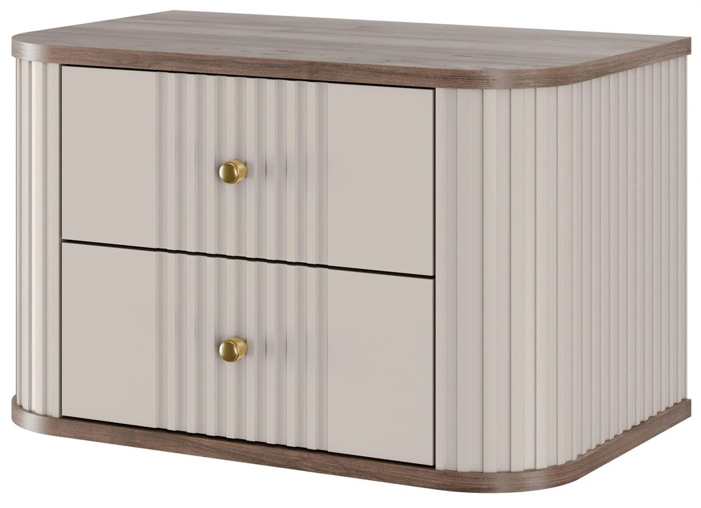 Set noptiere suspendat Vesper 56 cm - cașmir / nuc / mânere aurii