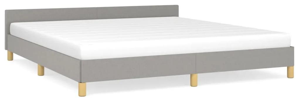 347431 vidaXL Cadru de pat cu tăblie, gri deschis, 180x200 cm, textil