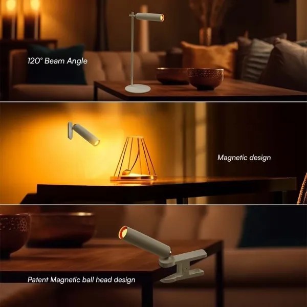 Lampă de birou LED magnetică reglabilă LED/3W/5V 4000K 1500 mAh albă