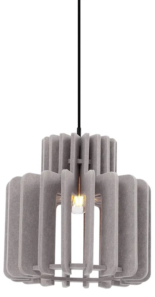 Lampă suspendată retro neagră cu abajur gri-maroniu - Felt