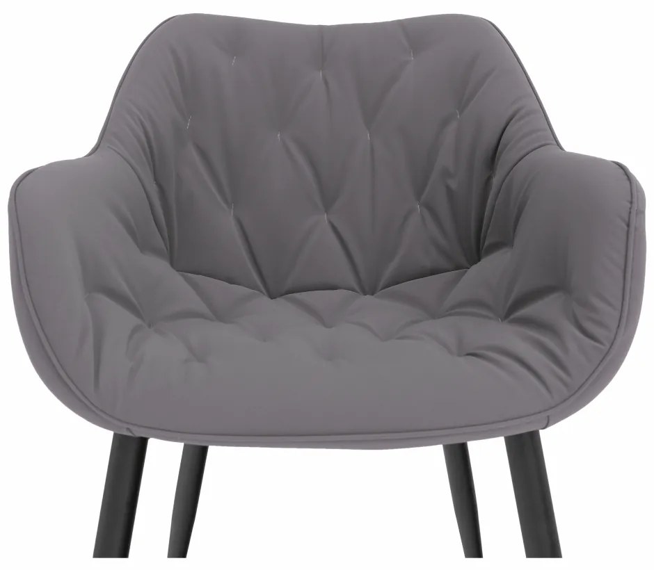 Fotoliu de design, material textil gri, FEDRIS