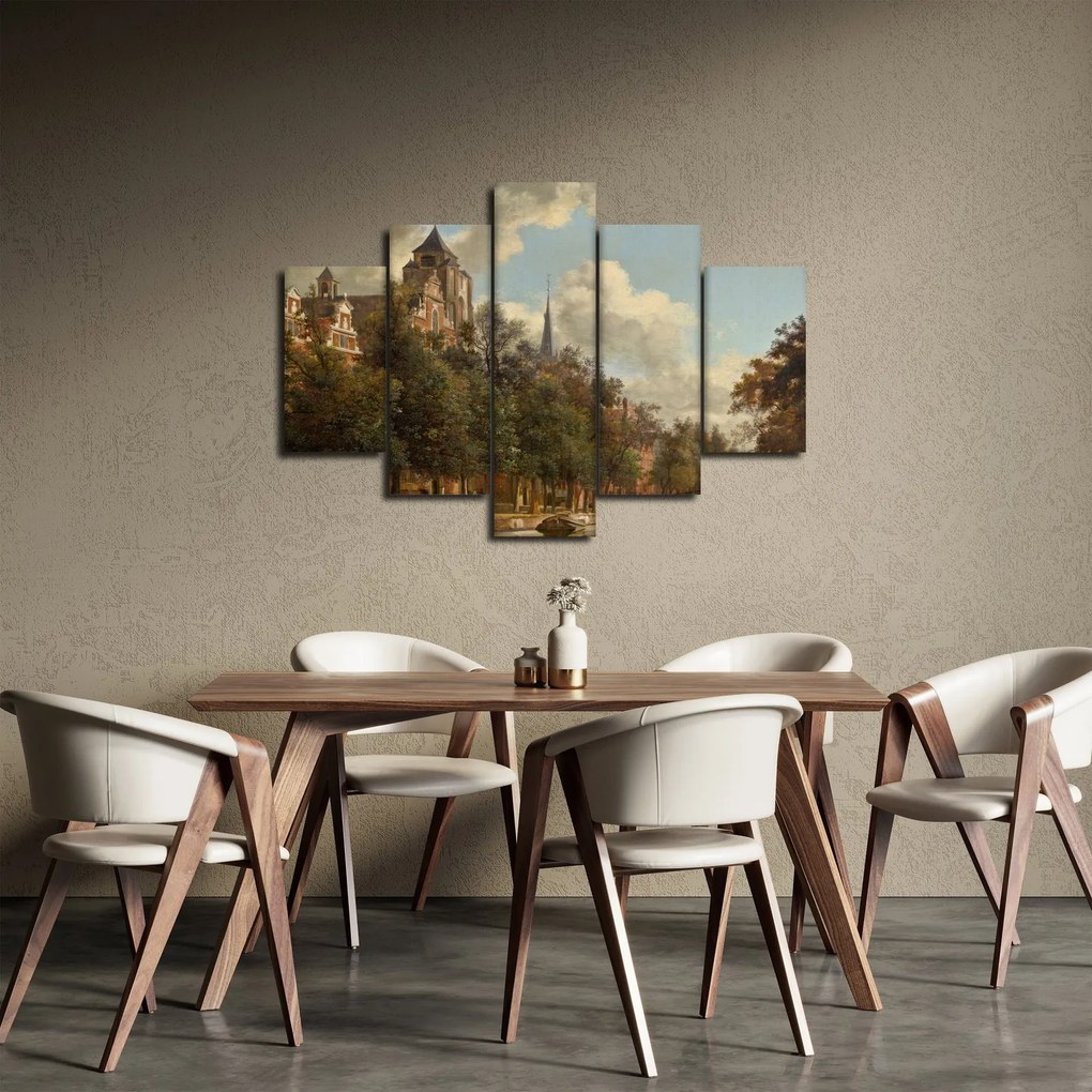 Tablou - Jan van der Heyden, View Down a Dutch Canal, reproducere (150x105 cm)