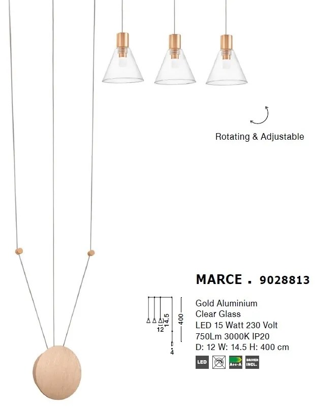 Lustra LED cu pendule ajustabile design ultra-modern MARCE NVL-9028813