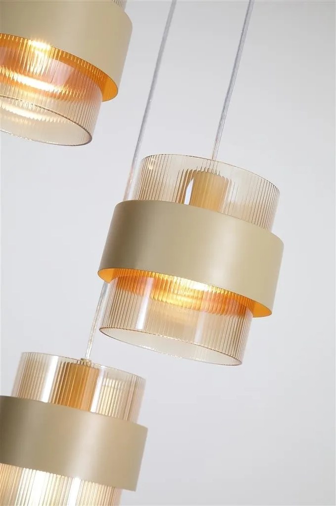 Lustra cu 3 pendule stil scandinav Royal chihlimbar