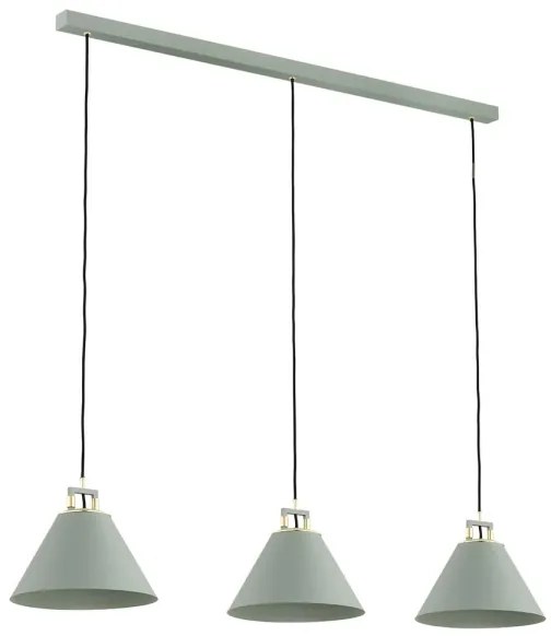 Lustră pe cablu ORTE 3xE27/15W/230V verde Argon 6177