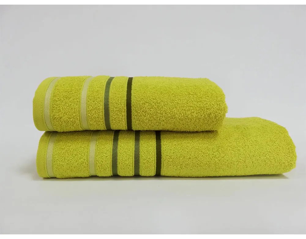 SET 2 PROSOAPE BUMBAC JACQUARD, 50X100 CM + 70X140 CM, 450 GR, VERDE