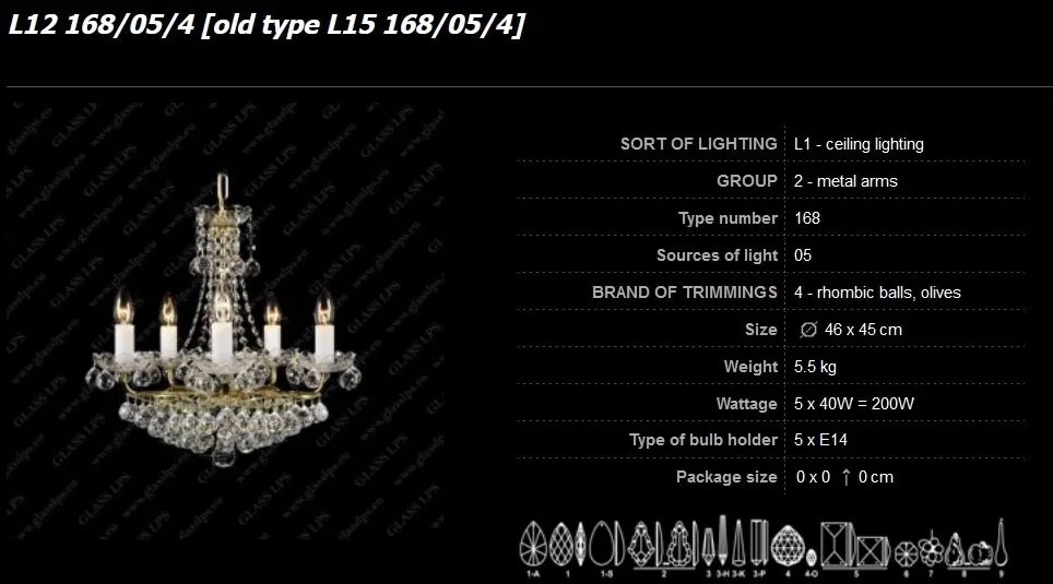 Lustra cristal Bohemia L15 168/05/4