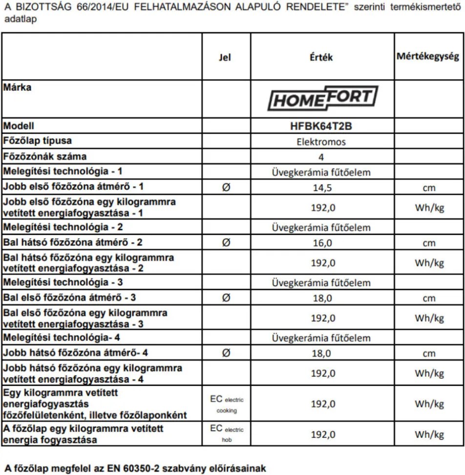 Plită ceramică încorporabilă HOMEFORT HFBK64T2B, cadru metalic, 6000 W, senzor tactil, blocare pentru copii,