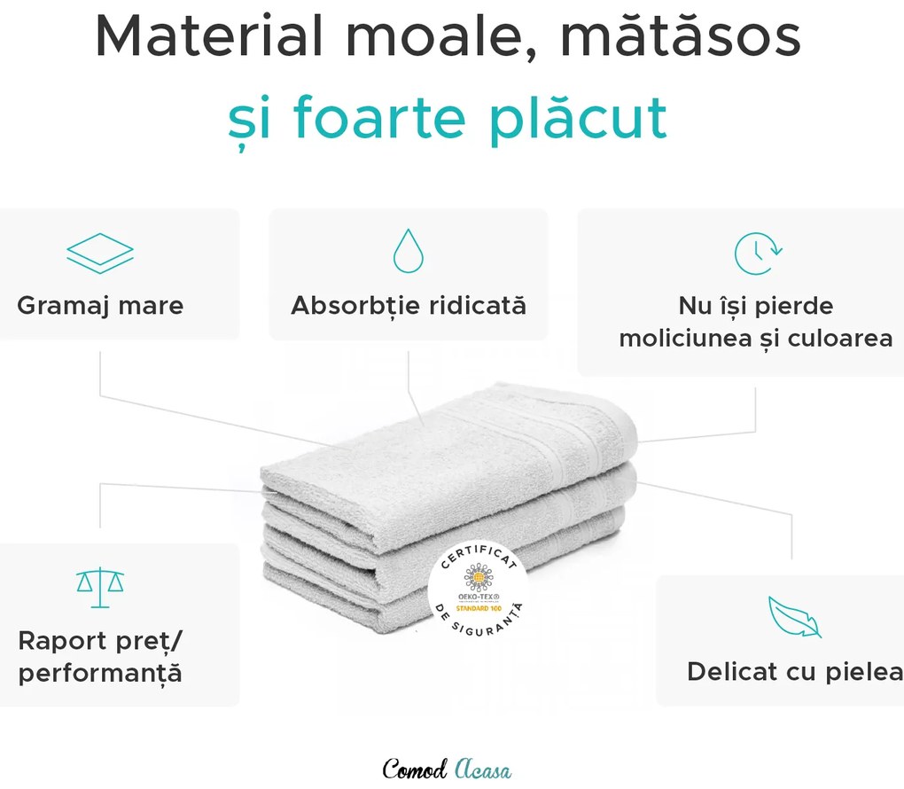 Prosop copii Bella 30x50 cm crem, 100% bumbac
