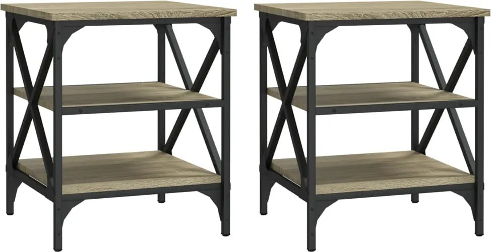 vidaXL Mese laterale 2 buc. stejar sonoma 40x42x50 cm lemn compozit