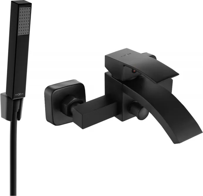 Mexen Libra R77 baterie de cadă cu set de duș, neagră - 74513R77-70