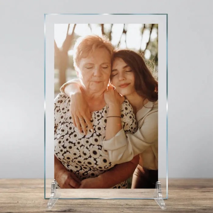 INSPIO Fotografie pe sticlă într-un cadru de lemn, colaj de fotografii
