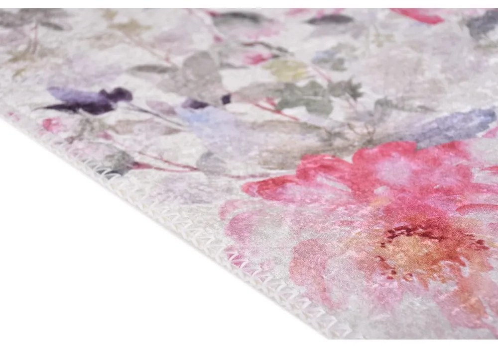 Covor roz-fildeș lavabil 80x150 cm Pink Garden – Vitaus