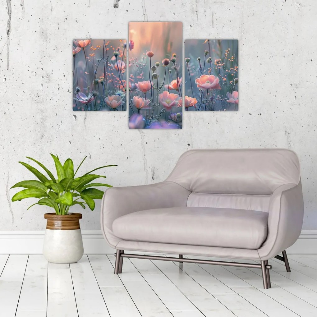 Tablou - Flori în culori pastelate (90x60 cm)