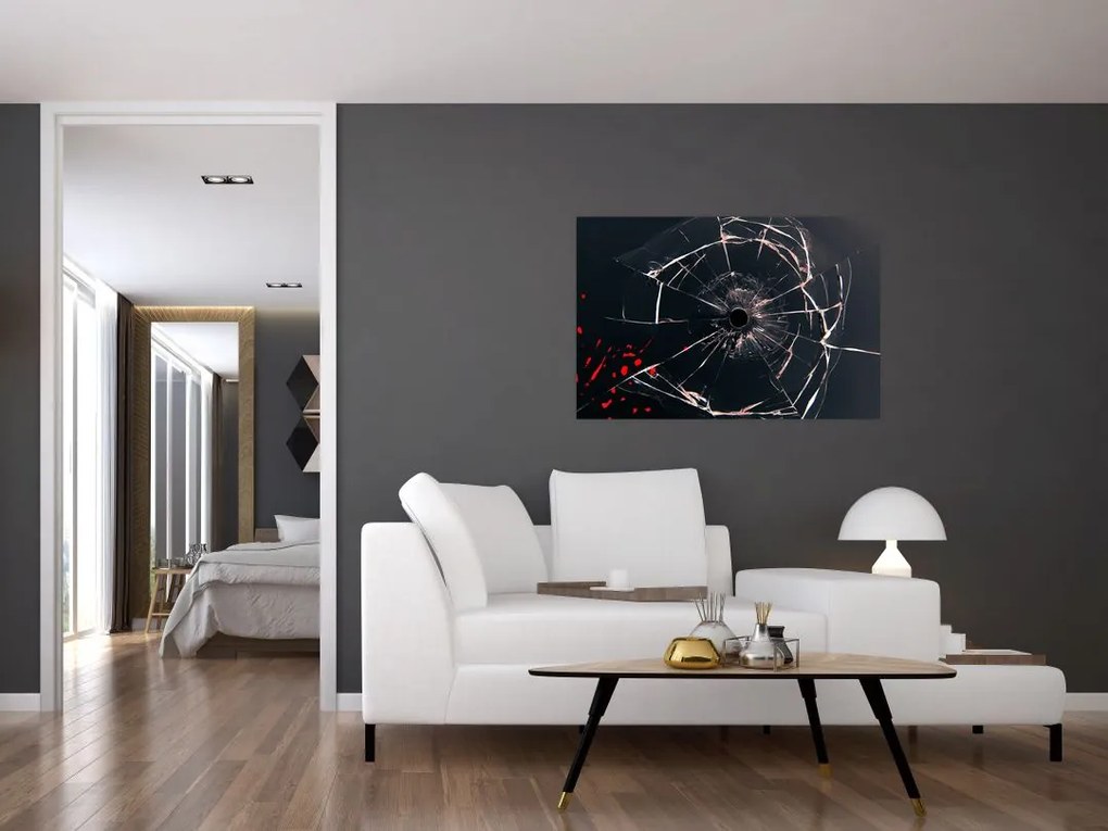 Tablou abstract - sticla spartă (90x60 cm)
