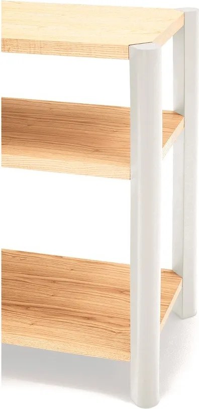 Etajeră crem/în culoare naturală deschisă cu aspect de lemn de stejar 126x128x43 cm Bona – Teulat