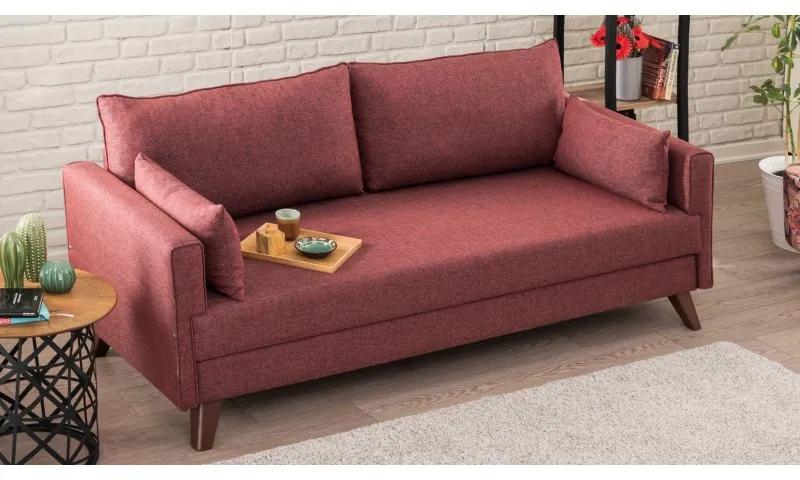 Canapea Tapitata 3 Locuri Bella Sofa Bed - Claret Red