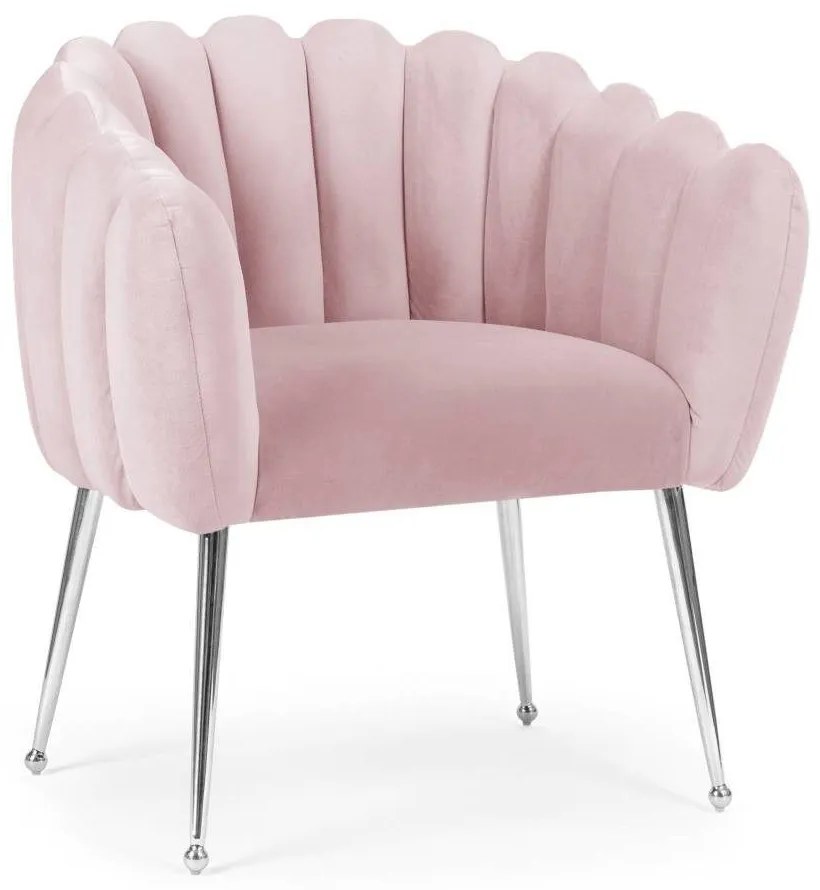 Scaun Lili roz/silver – H81 cm