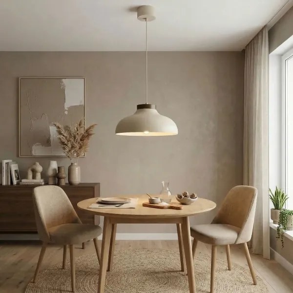 Lustră suspendată pe cablu BASCA 1xE27/15W/230V bej/maro