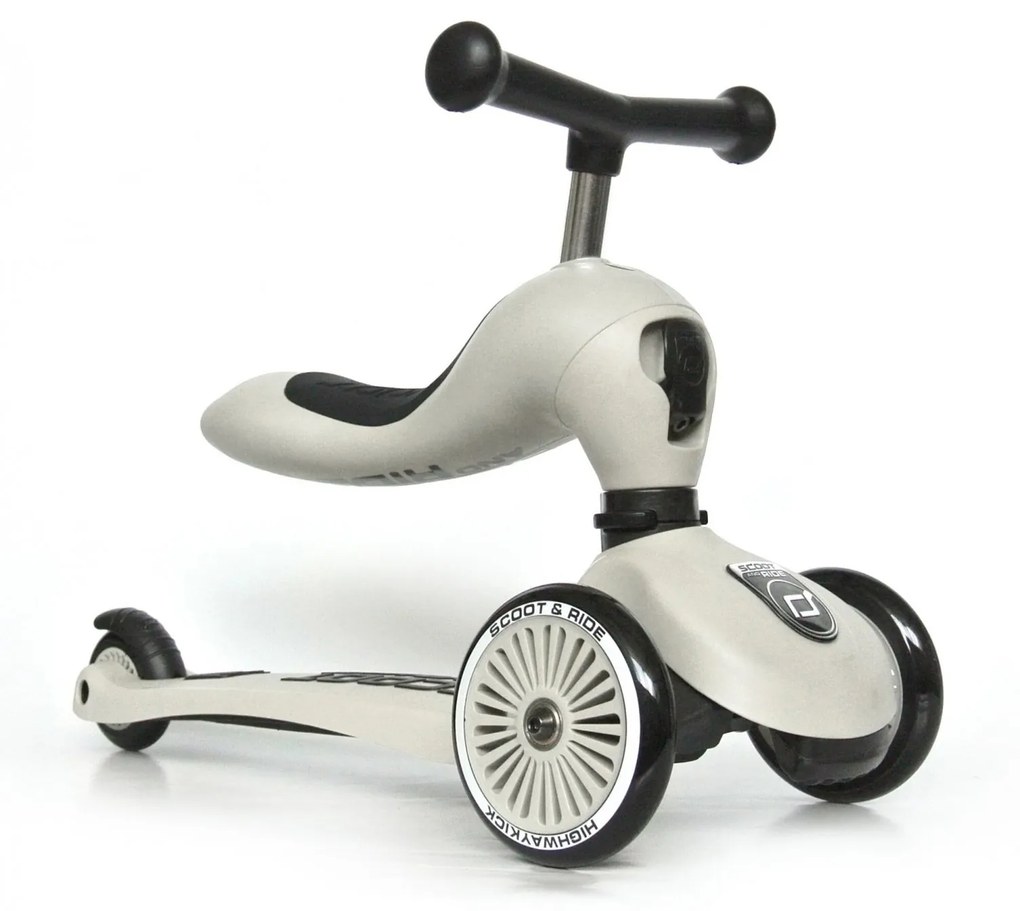 Trotineta copii cu sezut, transformabila 2in1, HighwayKick 1 Ash, 1-5 ani, pana la 50 kg, Scoot  Ride