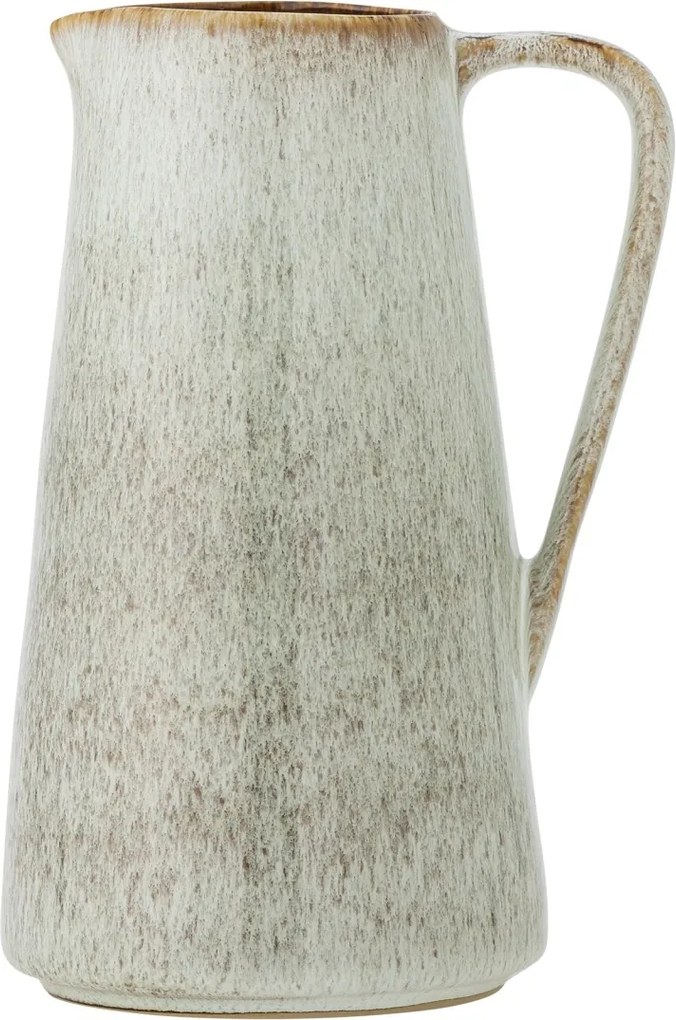 Carafă din ceramică artizanală natur cu finisaj texturat în tonuri de bej și maro, 1500 ml, 13×24 cm, „Fleur"