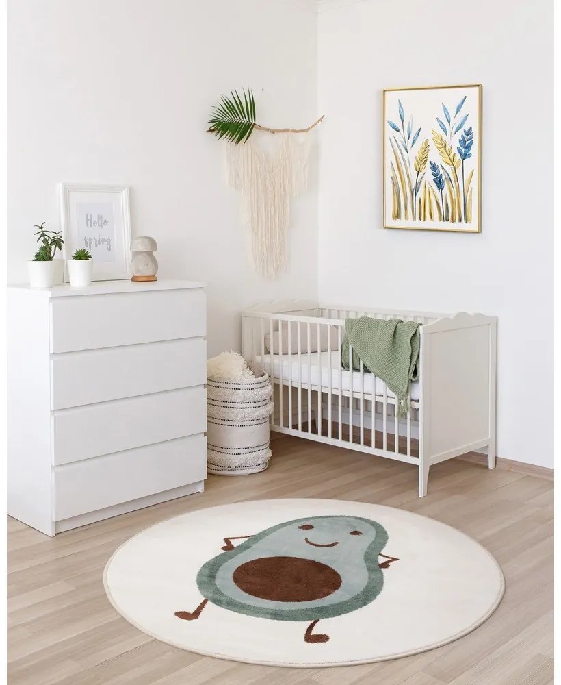 Covor pentru copii verde mentă-fildeș ø120 cm Avocado Mint – FD