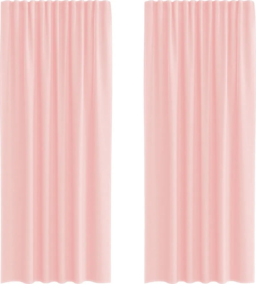vidaXL Perdele Voile cu buzunare pentru bare 2 buc Roz