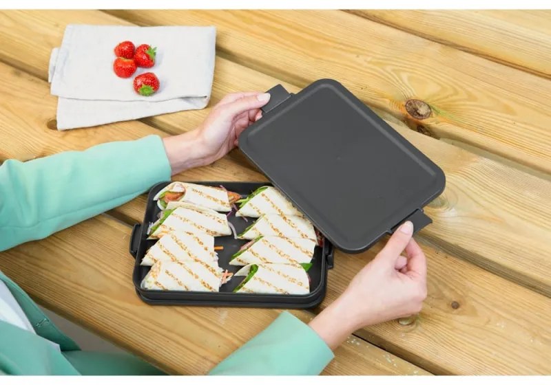 Cutie pentru sandwich Brabantia Make&Take 1006284, 1.1 L, Pana la 2 sandwich-uri, Fara BPA, Gri închis
